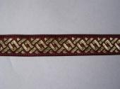 Íjász szalag -fonott 1,5cm (bordó-arany) - Íjász
