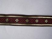 Íjász szalag -rombuszos 1,5cm (bordó-arany) - Íjász
