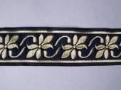 Íjász szalag -virágos 3cm (kék-arany) - Íjász