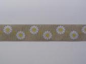 Margaréta mintás szalag 3,8 cm (bézs) - Egyéb hímzett szalag
