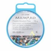 Műanyag fejű, acél gombostű 33 x 0,65 mm - Gombostűk