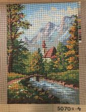 Alpesi táj templommalGobelin 70x50cm - Gobelin képek