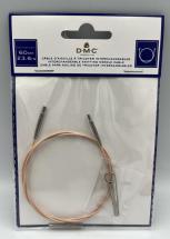 DMC cserélhető elforgó végű damil kötőtűhöz - 60cm - DMC cserélhető eforgóvégű kötőtű